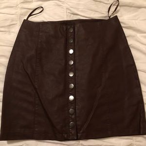 Leather vegan mini Free People skirt.